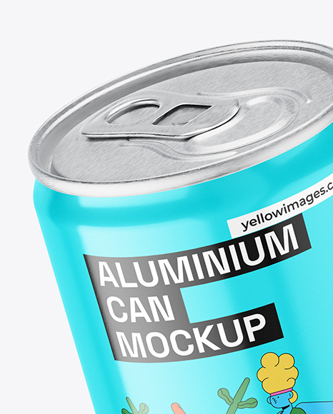 Aluminium Drink Can With Glossy Finish Mockup