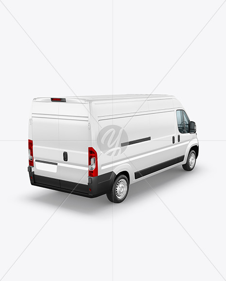 Panel Van Mockup - Back Half Side View