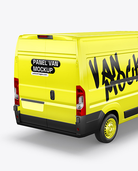 Panel Van Mockup - Back Half Side View