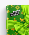 Gift Box with Metallic Tape Mockup