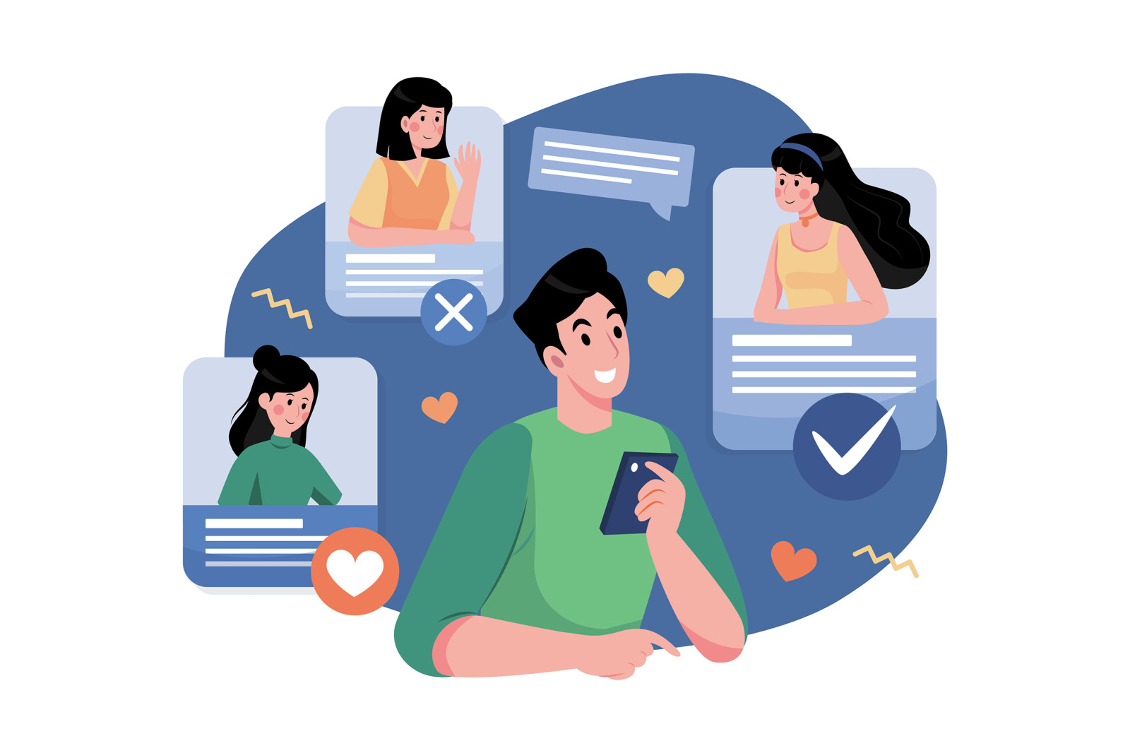 M435_Online Dating Illustration Pack M435_Online Dating Illustration Pack