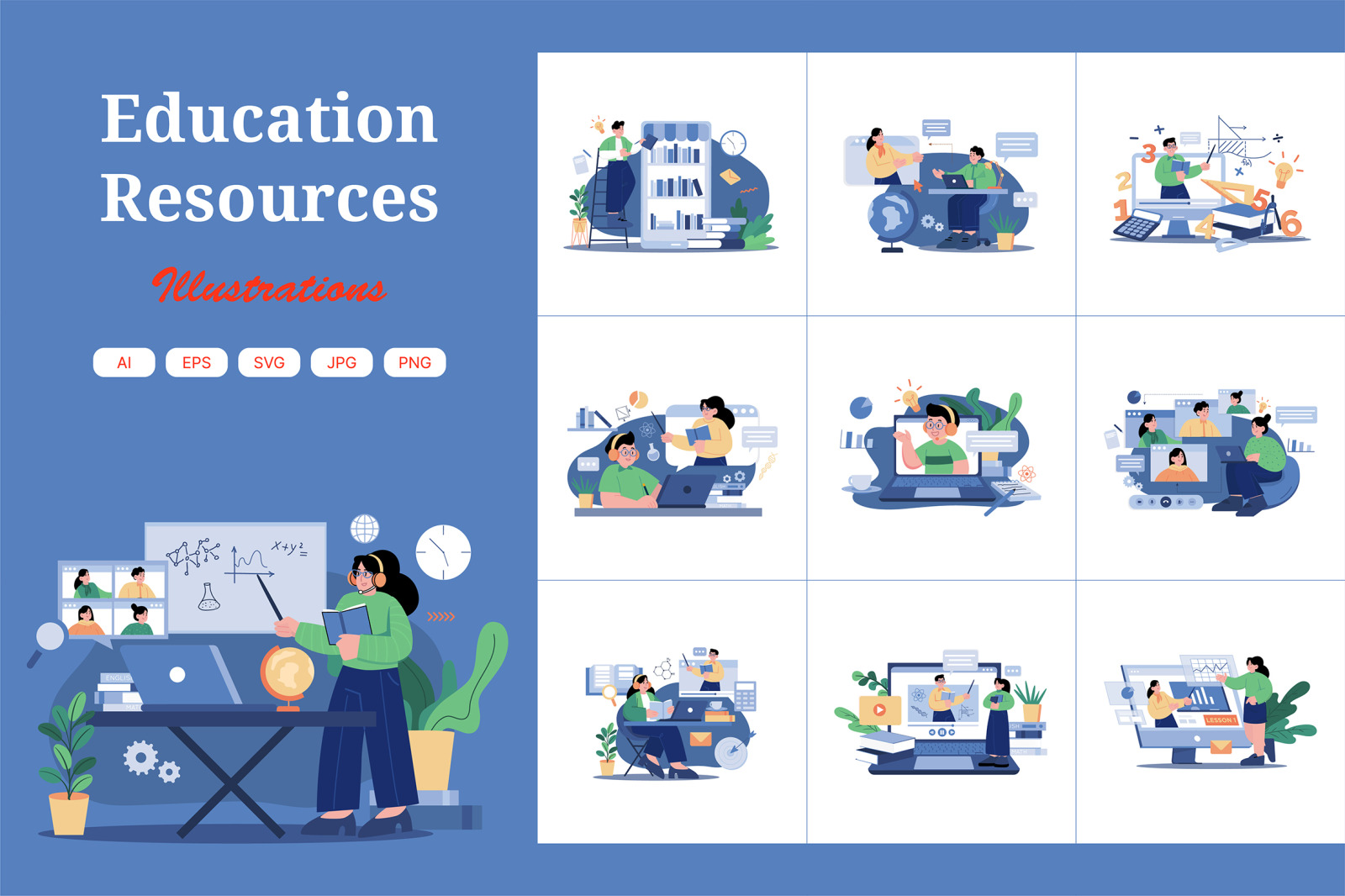 M450_Online Education Illustration Pack