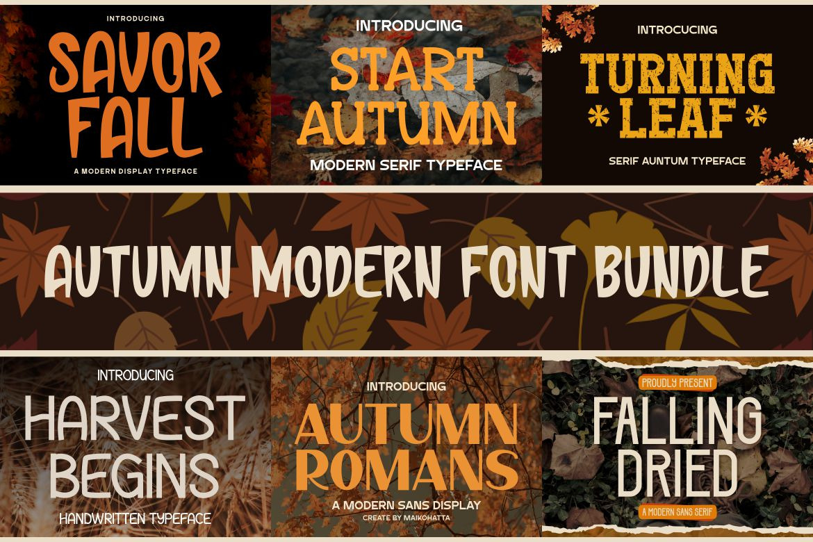Autumn Modern Font Bundle Autumn Modern Font Bundle