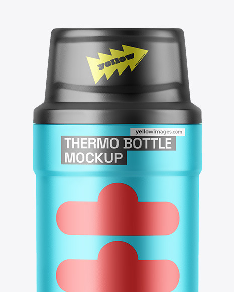 Matte Metallic Thermo Bottle Mockup