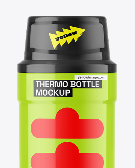 Glossy Thermo Bottle Mockup