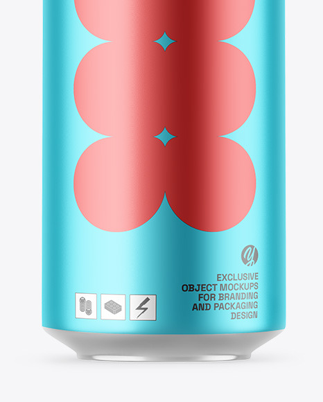 Matte Metallic Drink Can Mockup