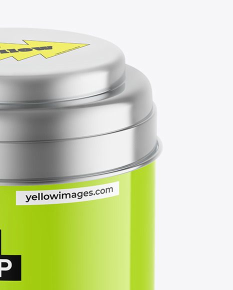 Glossy Tea Tin Can Mockup