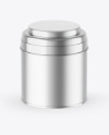 Matte Metallic Tea Tin Can Mockup