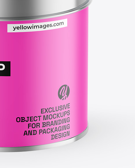 Matte Tea Tin Can Mockup