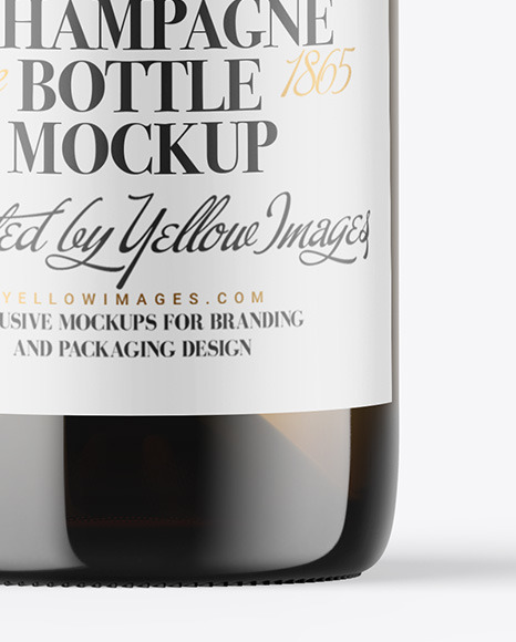 Antique Green Glass Champagne Bottle Mockup Antique Green Glass Champagne Bottle Mockup