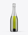 Green Glass Champagne Bottle Mockup