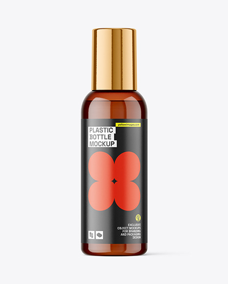 Amber Plastic Bottle Mockup Amber Plastic Bottle Mockup