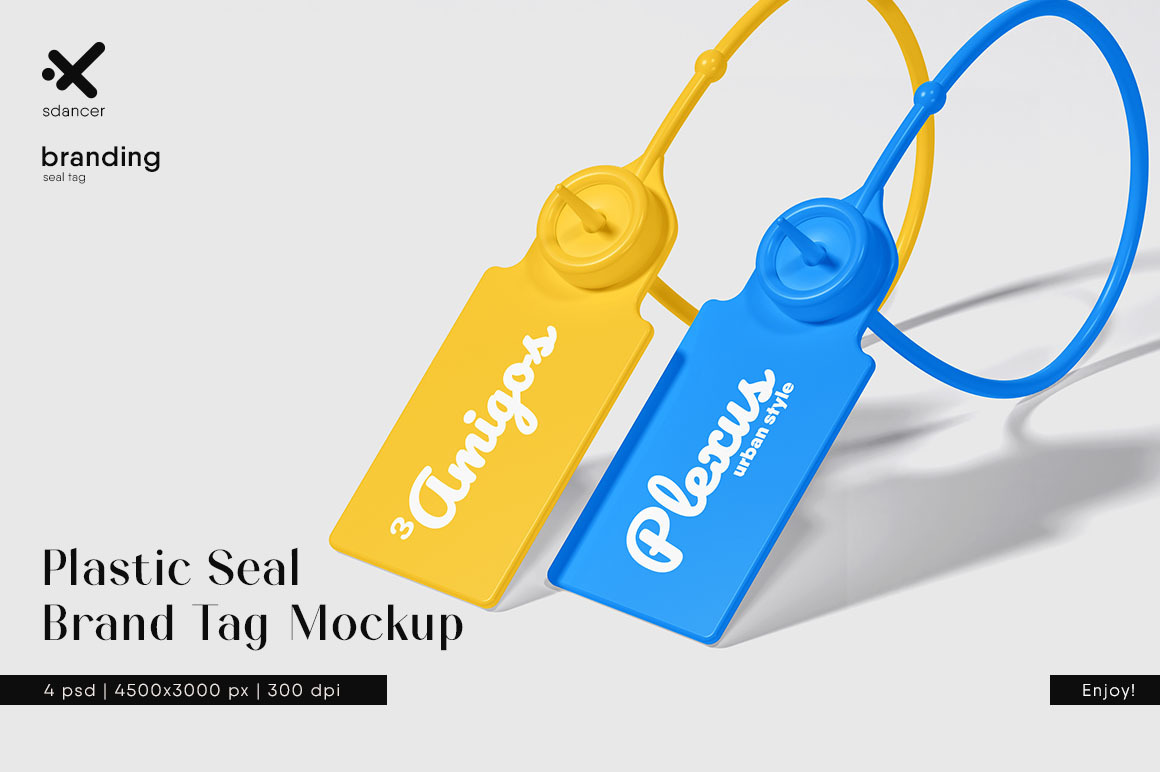 Plastic Seal Brand Tag Mockup