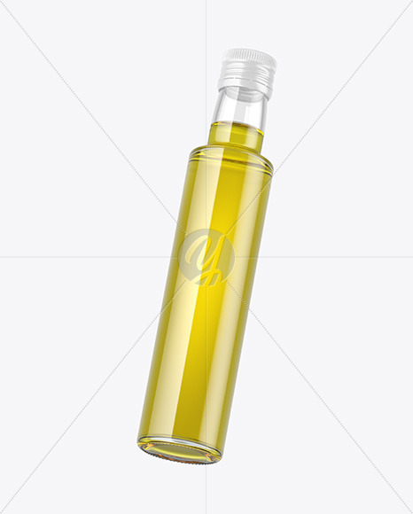 Clear Glass Olive Oil Bottle Mockup