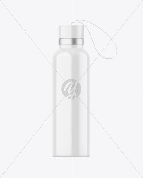 Glossy Thermos Bottle Mockup