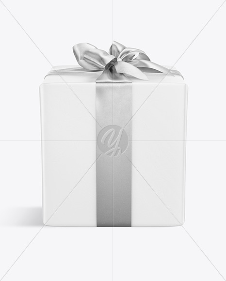 Gift Box with Metallic Tape Mockup