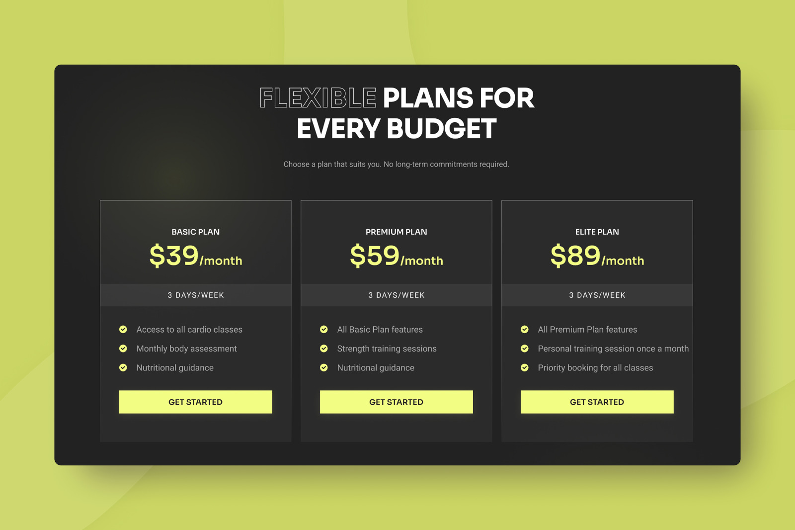FitFlex - Fitness Studio Landing Page FitFlex - Fitness Studio Landing Page