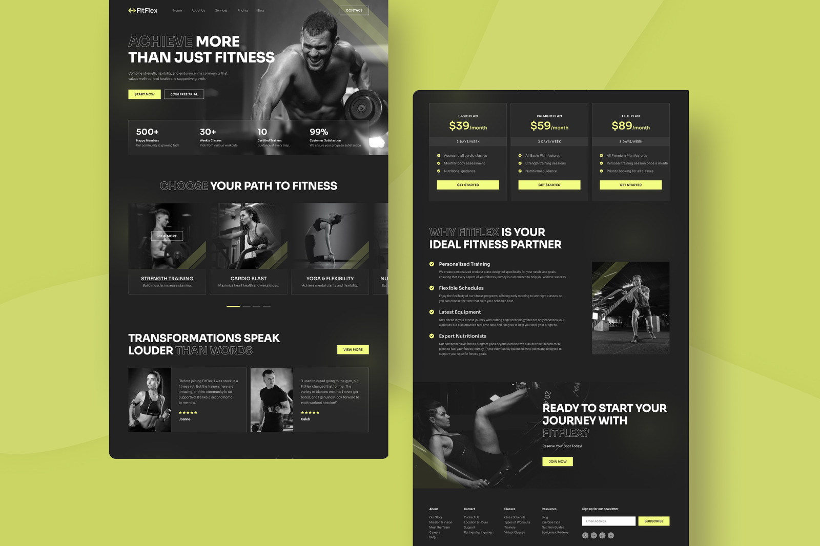 FitFlex - Fitness Studio Landing Page