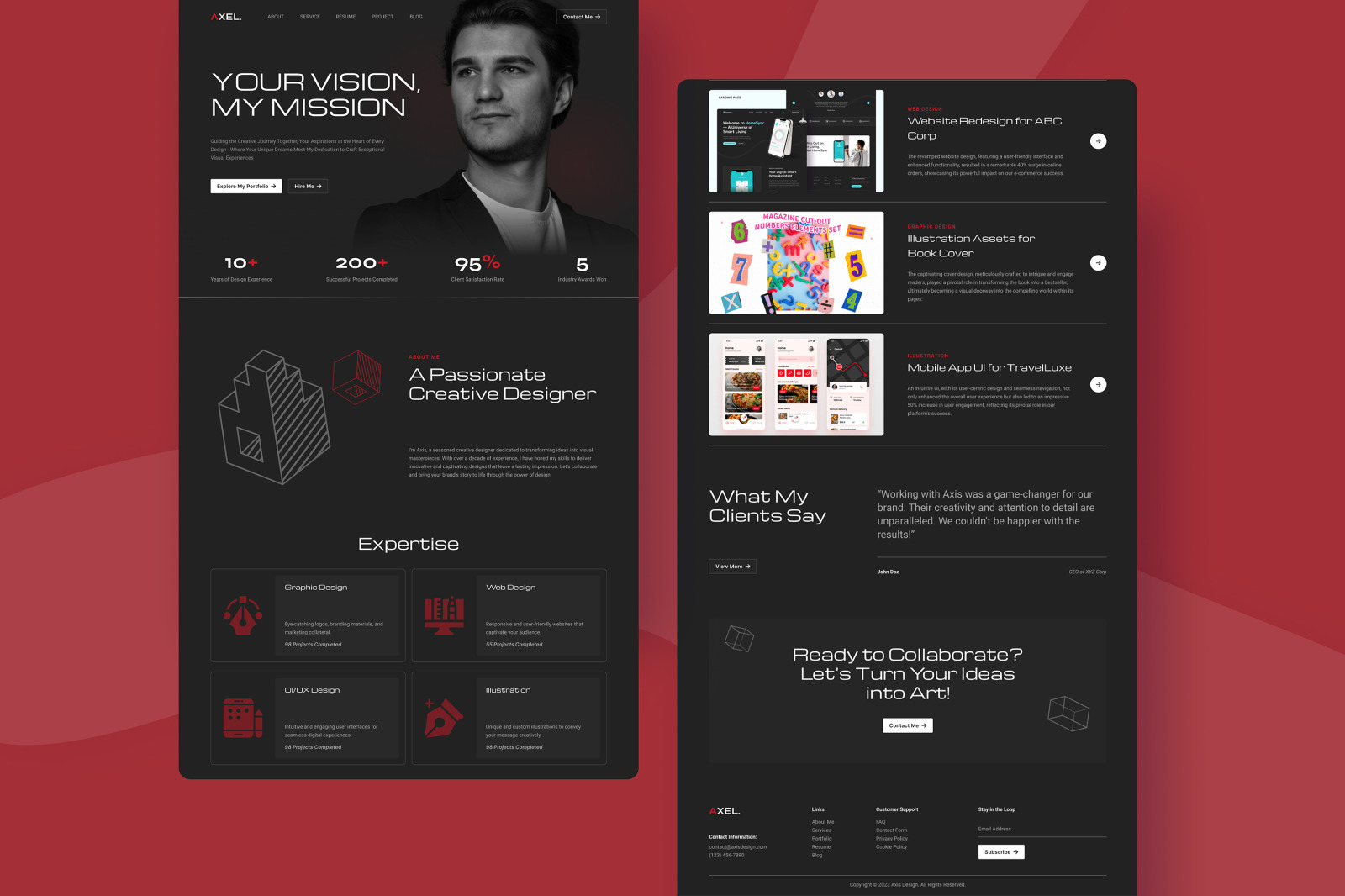 Axis - Personal Portfolio Landing Page