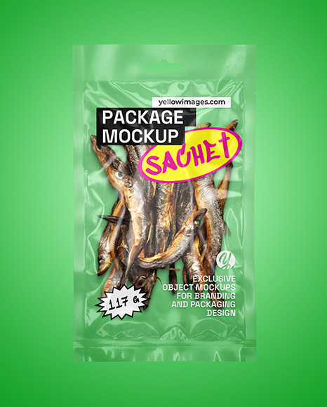 Package with Dried Fish Mockup