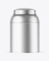 Matte Metallic Tea Tin Can Mockup