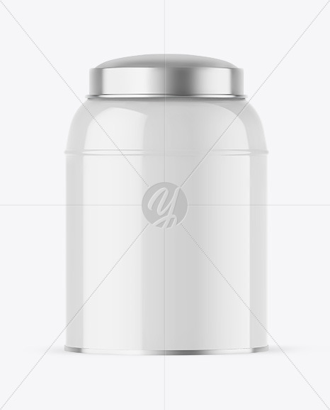 Glossy Tea Tin Can Mockup