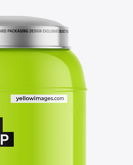 Glossy Tea Tin Can Mockup