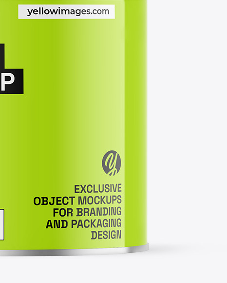 Glossy Tea Tin Can Mockup