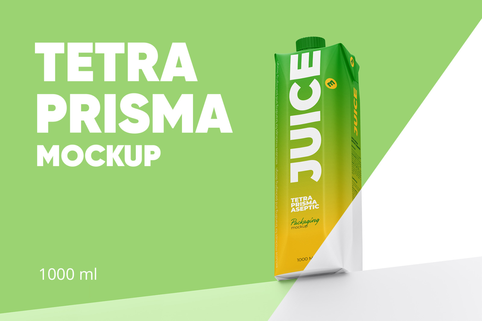 Juice Mockup Tetra Prisma 1000ml Juice Mockup Tetra Prisma 1000ml