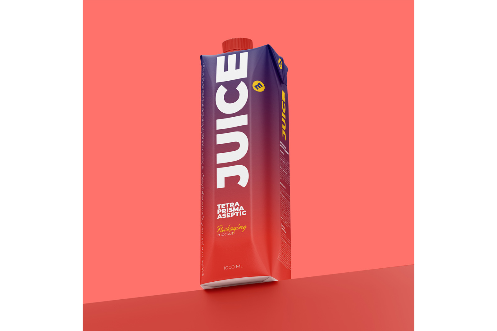 Juice Mockup Tetra Prisma 1000ml Juice Mockup Tetra Prisma 1000ml