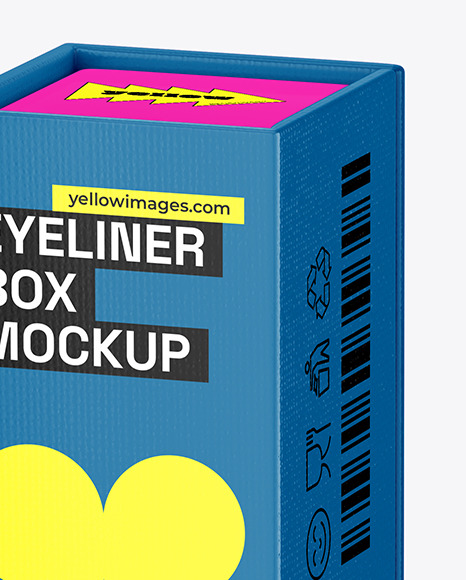 Kraft Paper Eyeliner Box Mockup - Half Side View