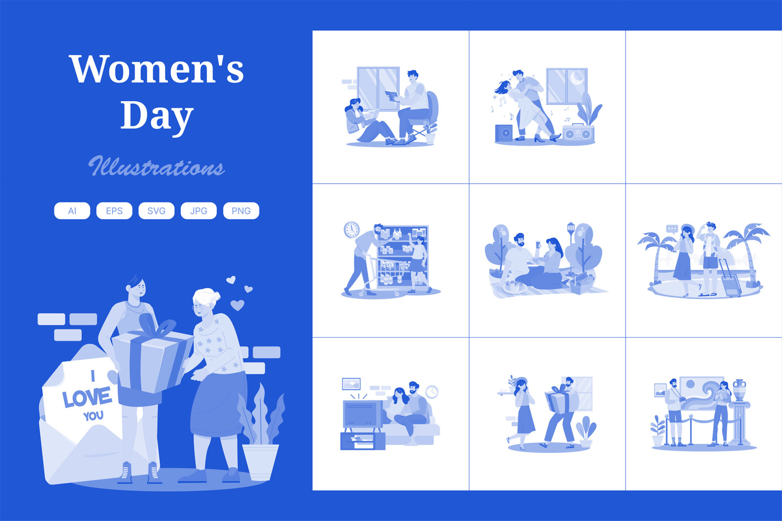 M717_Women&#039;s Day Illustration Pack 2