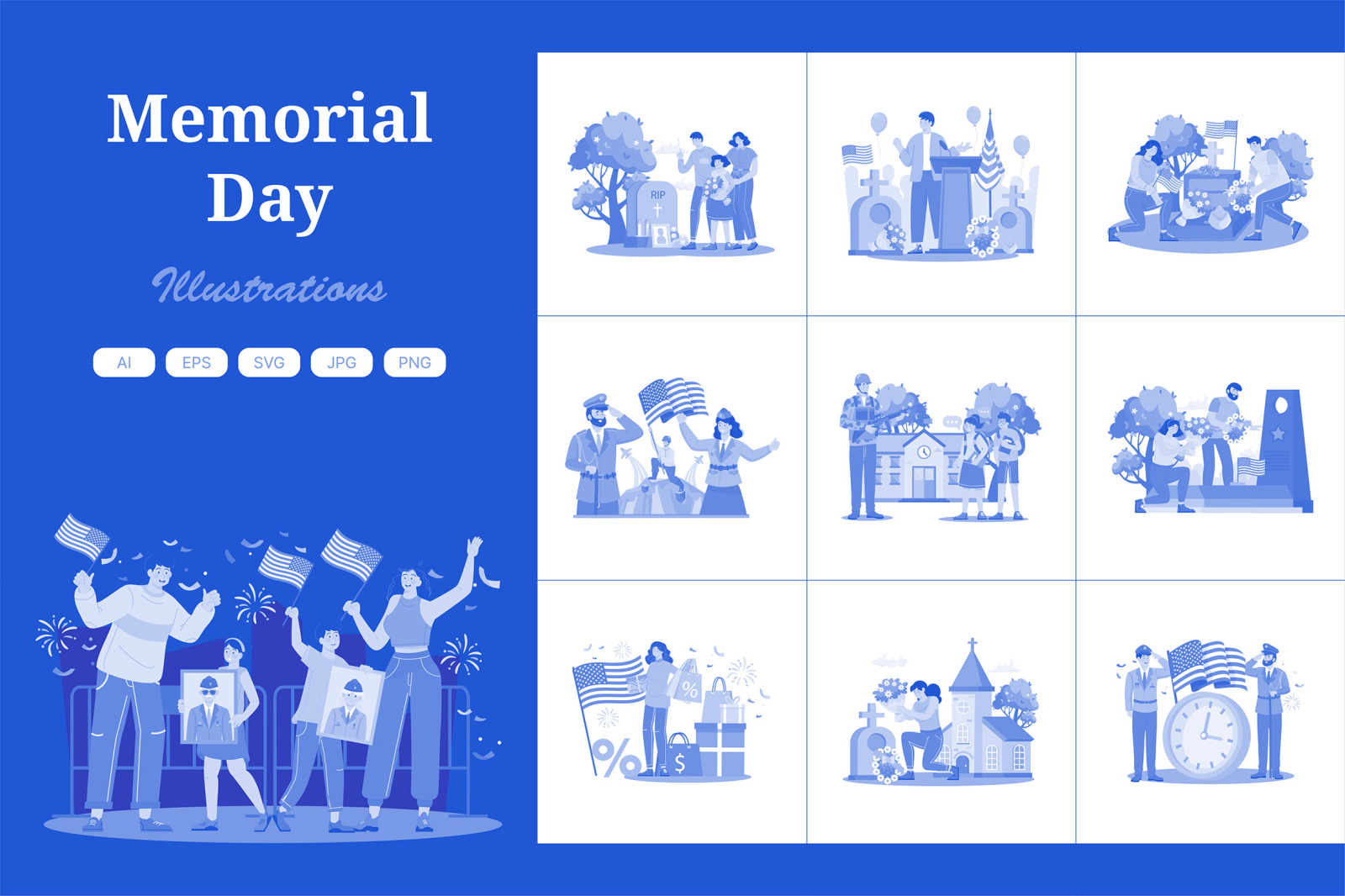 M718_Memorial Day Illustration Pack