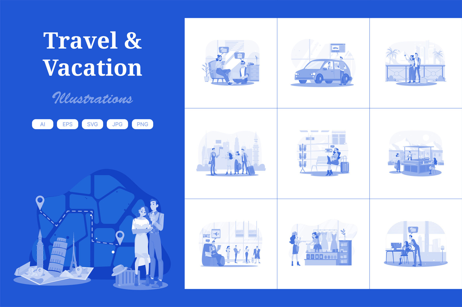 M719_Travel &amp; Vacation Illustration Pack