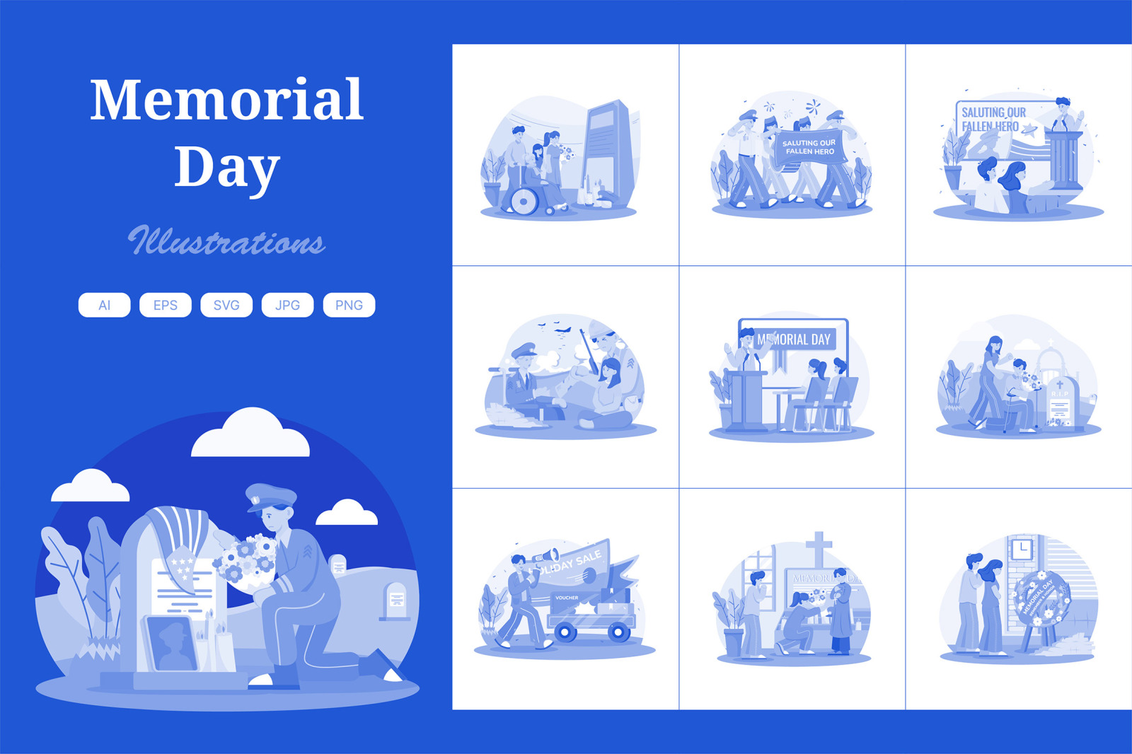 M720_Memorial Day Illustration Pack 1