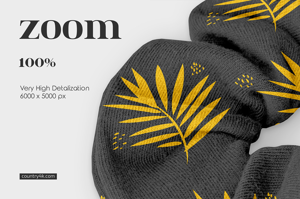 Hair Scrunchie with Label Mockup Set Hair Scrunchie with Label Mockup Set