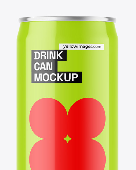 Glossy Drink Can Mockup