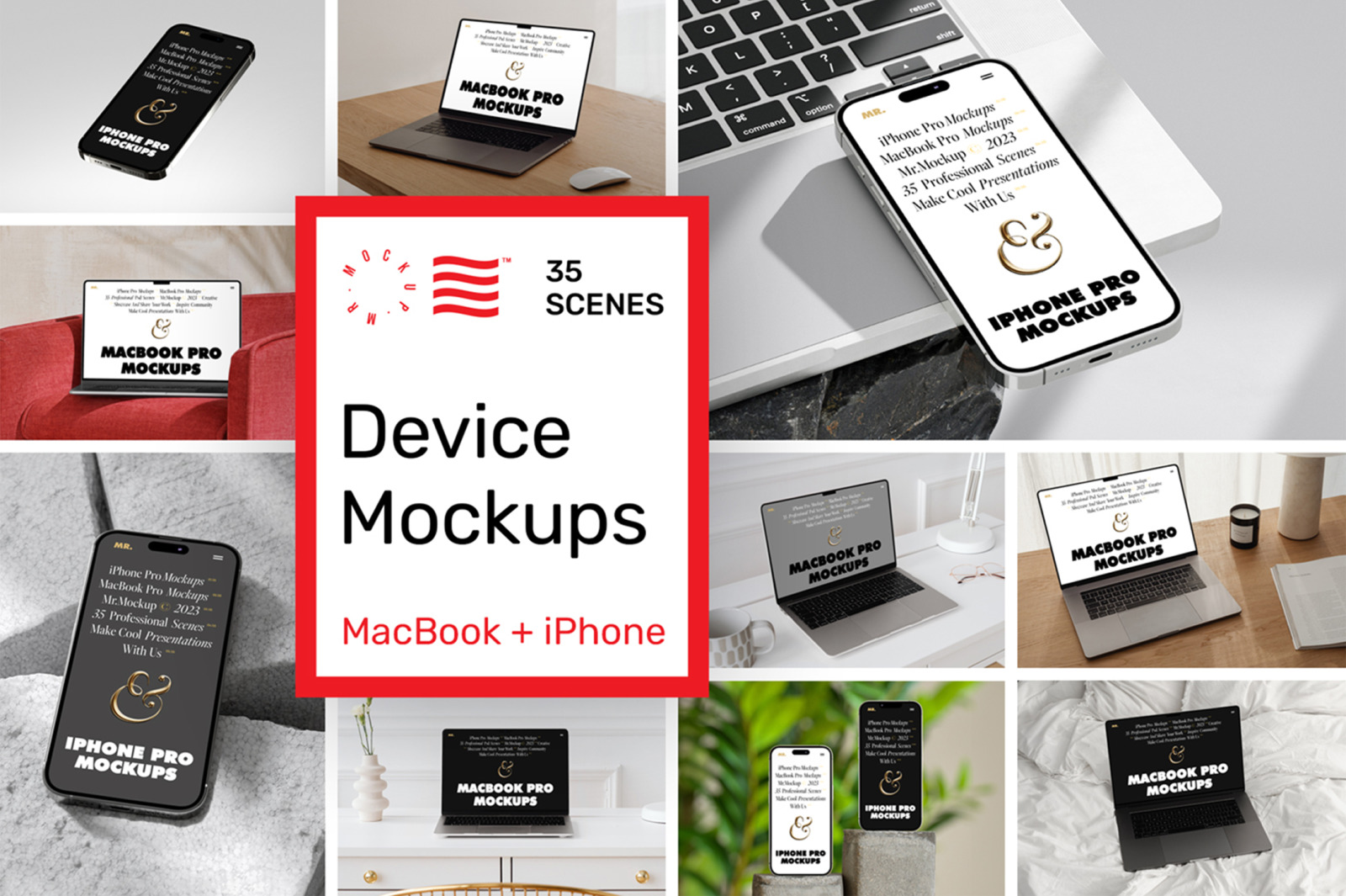 Device Mockups - MacBook + iPhone Device Mockups - MacBook + iPhone
