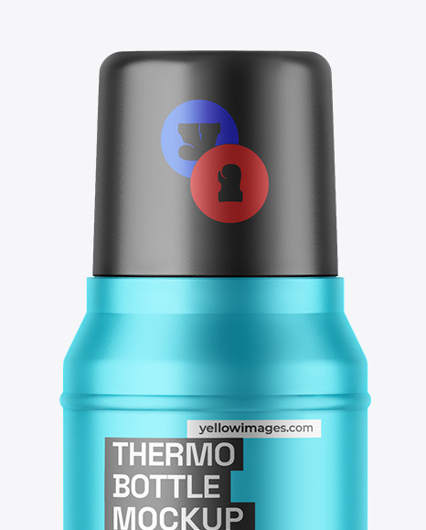 Matte Metallic Thermo Bottle Mockup