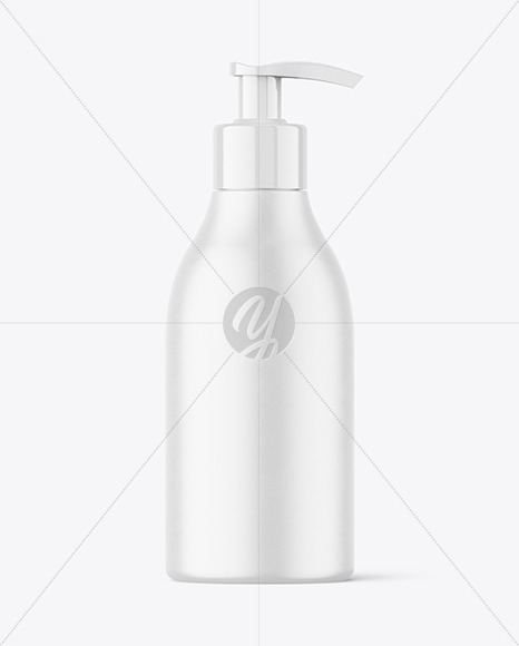 Matte Plastic Bottle with Pump Mockup