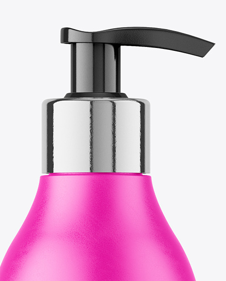 Matte Plastic Bottle with Pump Mockup