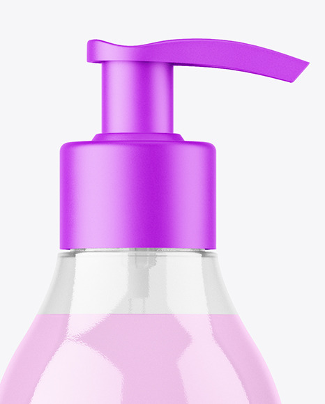 Clear Plastic Bottle with Pump Mockup