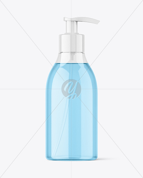 Clear Plastic Bottle with Pump Mockup