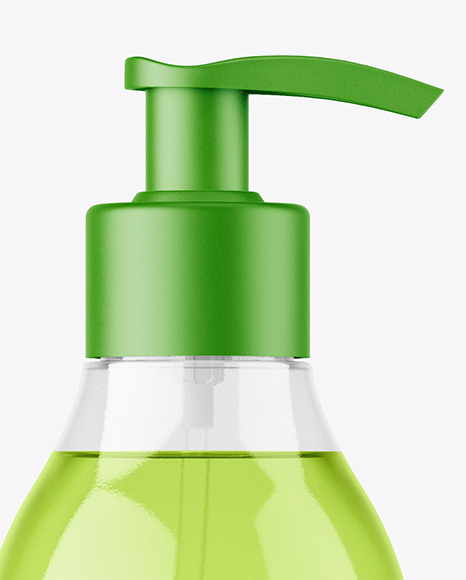 Clear Plastic Bottle with Pump Mockup