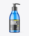 Blue Plastic Bottle with Pump Mockup Blue Plastic Bottle with Pump Mockup