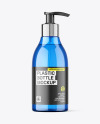 Blue Plastic Bottle with Pump Mockup Blue Plastic Bottle with Pump Mockup