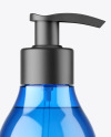 Blue Plastic Bottle with Pump Mockup Blue Plastic Bottle with Pump Mockup