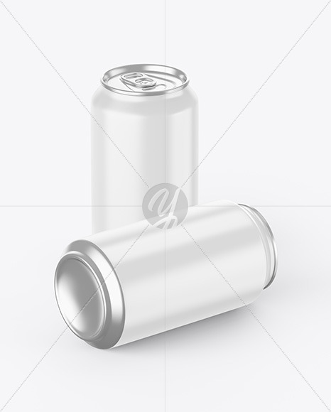 Two Aluminium Cans With Matte Finish Mockup