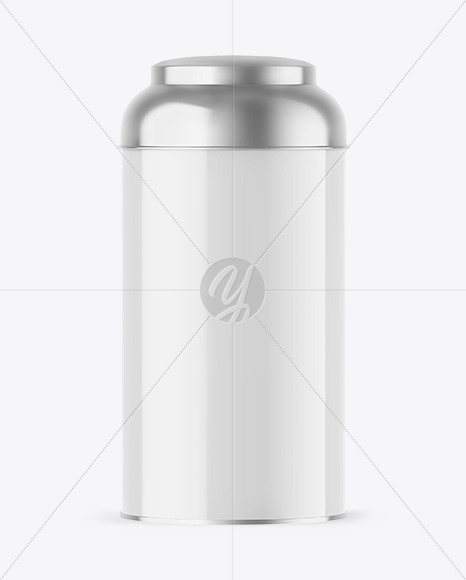 Glossy Tea Tin Can Mockup