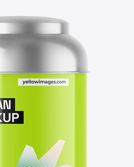 Glossy Tea Tin Can Mockup